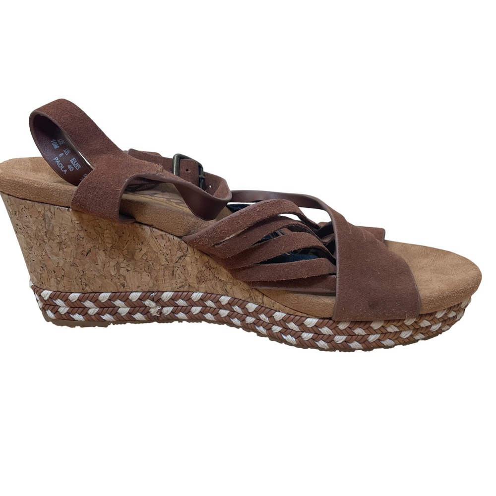 Zodiac Paola Women's Brown Suede Strappy‎ Wedge Sandals Size 10M